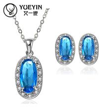 10sets/lotFVRS042 2015 new fine jewelry sets Extravagant Party jewlery set for lady Fashion Big Crystal set Necklace  and Earing