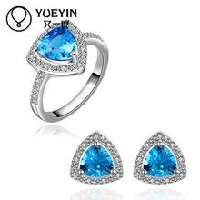 10sets/lotFVRS027 2015 new fine jewelry sets Extravagant Party jewlery set for lady Fashion Big Crystal set Ring and  Earing