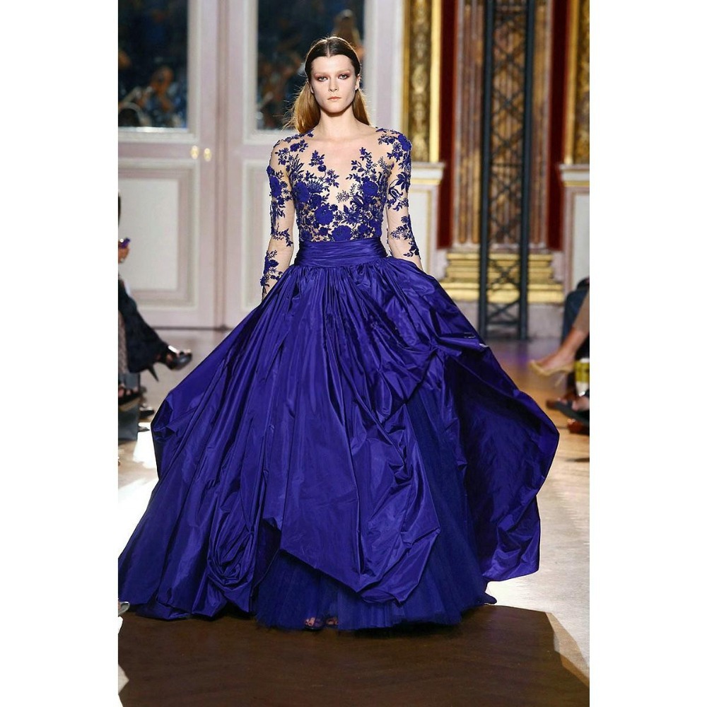 Long Sleeves Royal Blue Prom Dresses Formal Dresses Celebrity Dresses ...