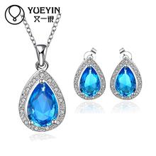 10sets/lotFVRS058 2015 new fine jewelry sets Extravagant Party jewlery set for lady Fashion Big Crystal set Necklace and Earing
