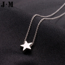 Italina Elegant Lady Star Necklace Silver Gold Plated Fine Chain Jewelry Five pointed Star Pendant Necklace