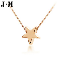 Italina Elegant Lady Star Necklace Silver Gold Plated Fine Chain Jewelry Five pointed Star Pendant Necklace
