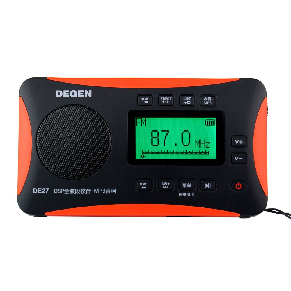 New DEGEN DE 27 FM Radio Stereo MW SW DSP Digital Receiver World Band Radio MP3