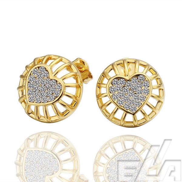 New arrival jewellery 18k real yellow  rose  white gold plated stud ...