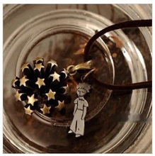 2015 Free Shipping Fashion Jewelry vintage flower individuality The Little Prince Rivet Star Flower Punk Pendant Necklace N92