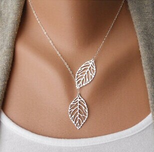 N091 New Stunning Celebrity Sideways Vertical Tree leaf Charm Infinity Pendant Necklace Chain Wedding Event Jewelry