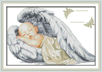 Маленький ангел свидетельство о рождении счетный крест вышивка крестом DMC вышивки крестом DIY вышивки крестом Kit вышивка для домашнего декора рукоделие