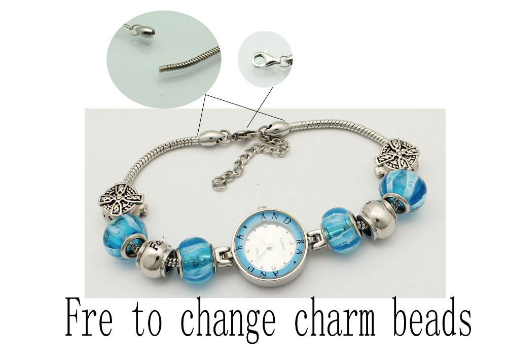 Free shipping Blue watches suitable for Pandora bracelets women s fashion jewelry
