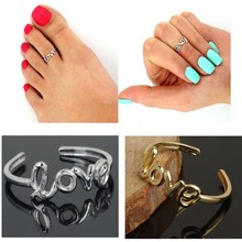 1pc Women Girl Simple Stylish Adjustable Open Love Toe Ring Foot Beach Jewelry