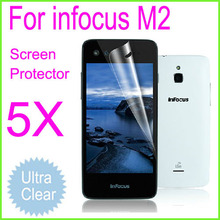 5pcs High Clear Screen Protector Protective Film Cover For Foxconn Infocus M2 Mobile Phone Free shipping