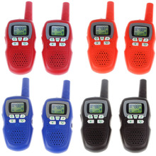 2015 Promotion!!! 1 pair T-388 Mini Walkie Talkie UHF 409-410MHZ 0.5W 22CH For Kid Children LCD Display 4 colors Free Shipping