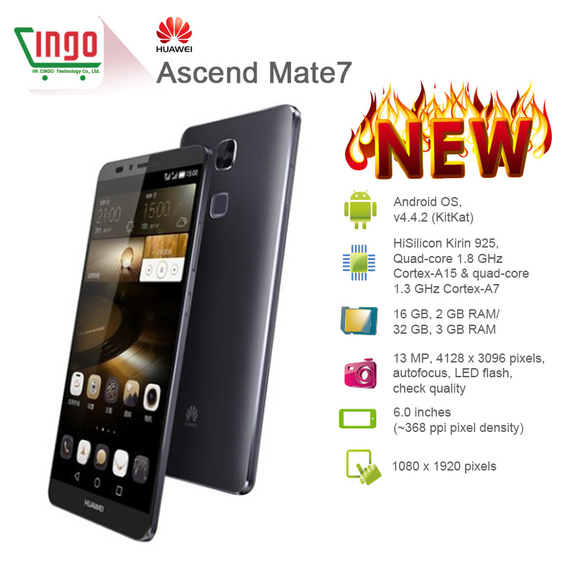 Huawei Ascend Mate 7 4G FDD LTE Smart Phone Kirin925 Octa Core Android 4 4 1