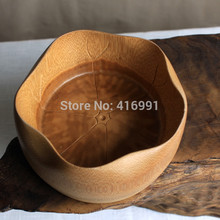 Handmade Bamboo Lotus Bowl Naturally Fine Tea Set Home Decoration Snacks Fruit Plate 2pcs lot Free