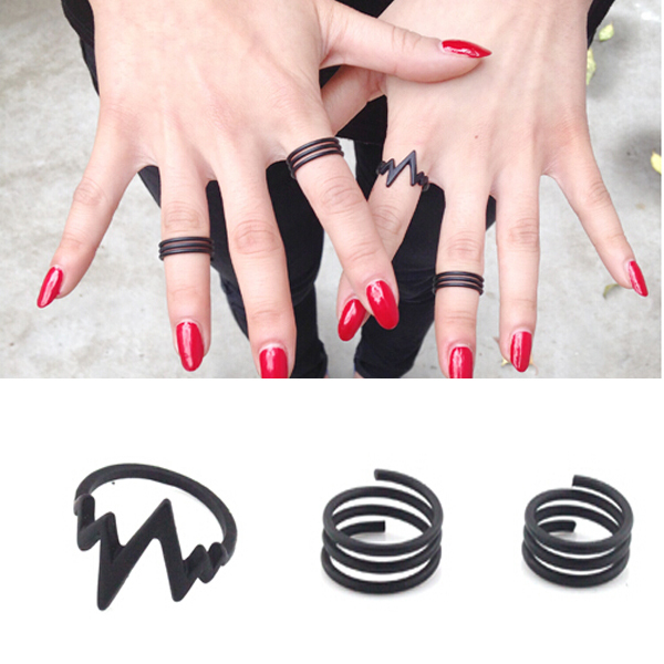 3Pcs Set Anel Fashion Top Of Finger Over The Midi Tip Finger Above The Knuckle Rings