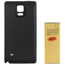 Back Door Cover & High Capacity 8000mAh Business Replacement Mobile Phone Battery for Samsung Galaxy Note 4 / N9100 Black