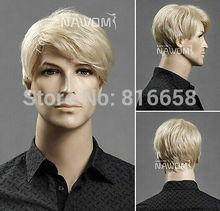 Free shipping@@Men’s short blonde hair wig wig male European and American popular