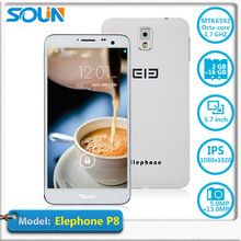 In Stock New Arrival Original Elephone P8 mtk6592 octa core phone 3G WCDMA Android 4.4  2GB RAM 16GB ROM 5.7 FHD IPS OGS 13MP