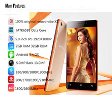 Free Shipping 4G LTE Cell Phones Lenovo VIBE X2 MTK6595m Octa Core 1.5GHz Android 4.4 2GB RAM 32GB Dual SIM 13MP Camera WCDMA/K