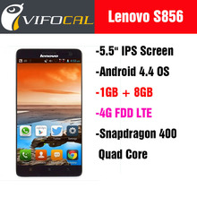 Original Lenovo S856 4G FDD LTE Mobile Phone Snapdragon 400 Quad Core 5.5” IPS Screen Android 4.4 OS 1GB + 8GB Dual SIM 8MP GPS