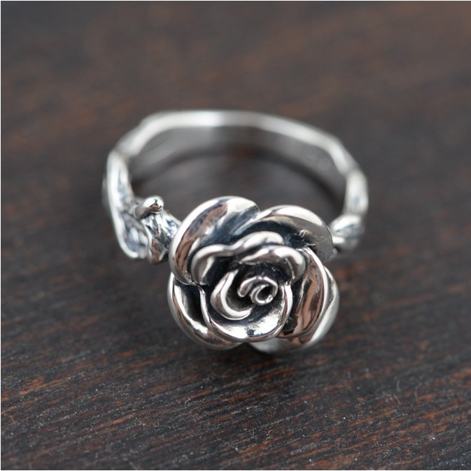 100 Real Pure 925 Sterling Silver Ring for women Wholesale Fine Jewelry free shipping flower ring