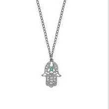 New hot Fashion Punk Retro Hamsa Hand Necklace jewelry Pendants Metal Pattern gem Chain Statement Necklace