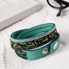 Free Shipping2014New Selling Fashion Leather Bracelet multicolor Charm Bracelets Bangles For Women Buttons Adjust Size