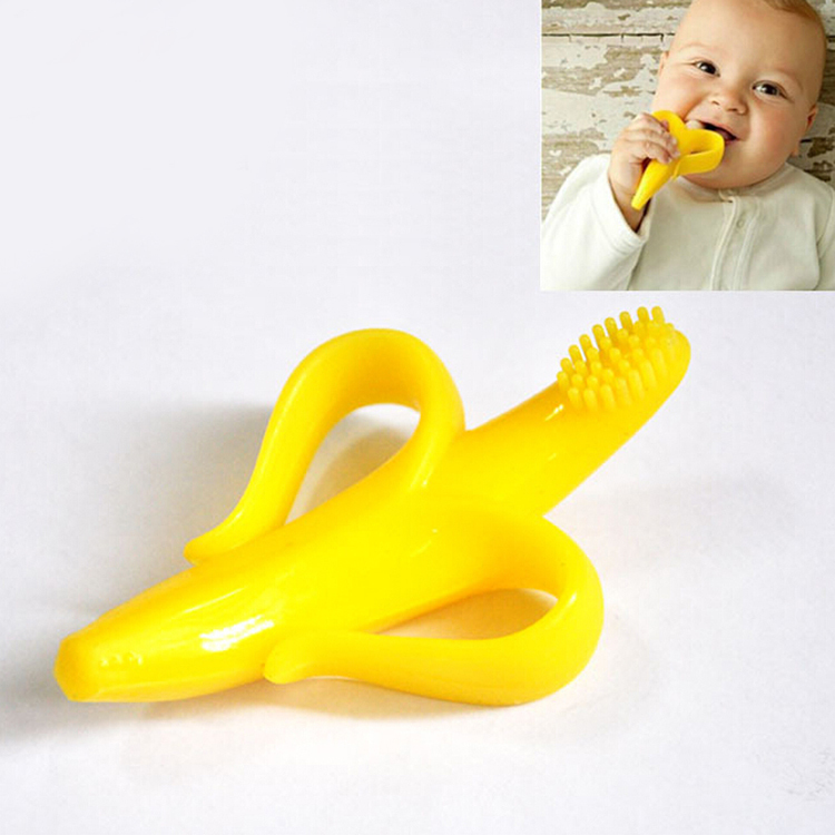 Silicon Banana Bendable Baby Teether Training Toothbrush Toddler Infant Massager Drop Shipping BB 200