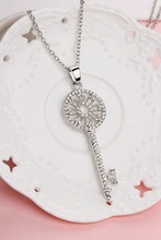 Fashion key necklaces for women 2014 full rhinestone key pendant long necklace luxury collar jewelry