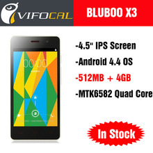 Original Bluboo X3 Mobile Phone MTK6582 Quad Core Android 4.4 OS 4.5″ IPS Screen WCDMA 3G 512MB RAM + 4GB ROM 5.0MP WiFi GPS
