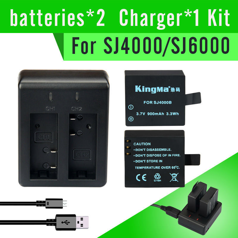 Kingma Original SJ4000 3 7V Li on 900mAh Backup Rechargable Battery For SJ4000 and SJ6000 SJ4000