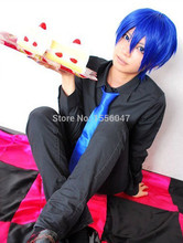 Vocaloid Cos Kaito Blue Short Cosplay Party Men’s Heat Resistance Hair Wig + Wig Cap Free Shipping