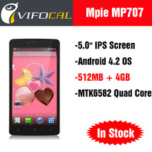 New Original Mpie MP707 5.0” IPS Screen WCDMA 3G Smart Mobile Phone MTK6582 Quad Core 512MB + 4GB 8.0MP Android 4.2 OS GPS WIFI