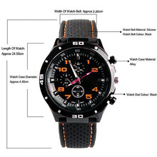 Popular Mens Silicon Sports Wrist Watch Fashion Mens Racer Sports Military Pilot Aviator Army Style Unisex