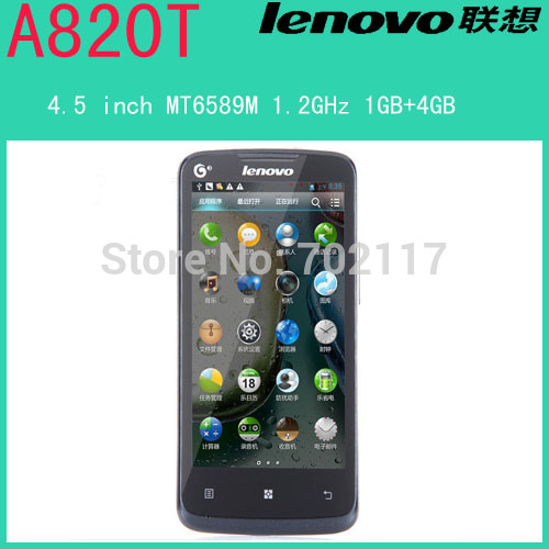 New Original Lenovo A820T phone 4 5 IPS Screen MTK6589 Quad Core 1 2Ghz 1G RAM