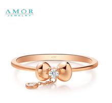 AMOR BRAND THE FLOWER OF LOVE SERIES 100 NATURAL DIAMOND 18K ROSE GOLD RING JEWELRY JBFZSJZ269