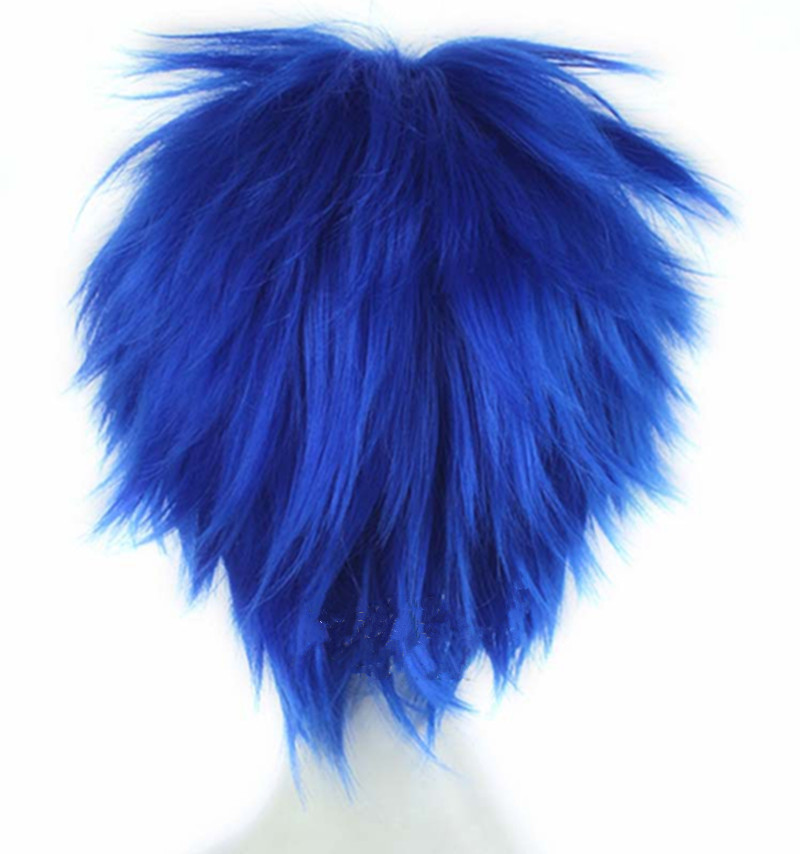  wamami New Adult Free Short Men s Hair Wig Cosplay Wigs Colors Blue