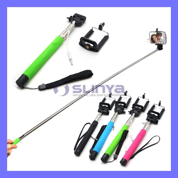 Z07 5S Extendable Handheld Monopod Audio Cable Wired Selfie Stick Take Photo for iPhone 6 6