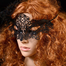 Wholesale Jewelry 12pcs Lot New Designer Sexy lady Black Masquerade Party Lace Mask Z16T10 