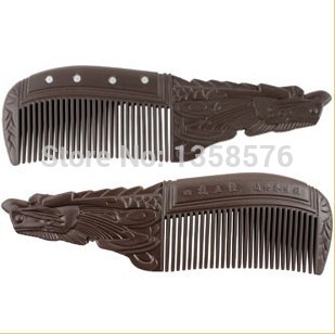 Free shipping handmade Natural ox horn brown tourmaline comb with bio magnets hair style 7 cm