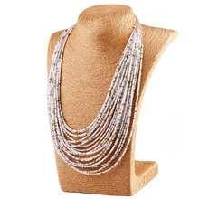 6 Color Bohemia Style 20 Layers Hand woven Bib Statement Collar Beaded Choker Necklace Fashion Jewelry