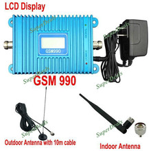LCD Display GSM 990 900Mhz Cell Phone Signal Booster Repeater Amplifier Repeater Kits With 10m cable