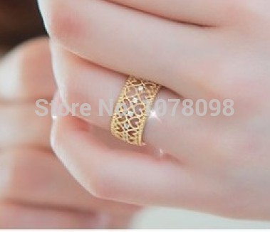 2015 Fashion Korean version of the influx of people openwork rose gold ring women love jewelry