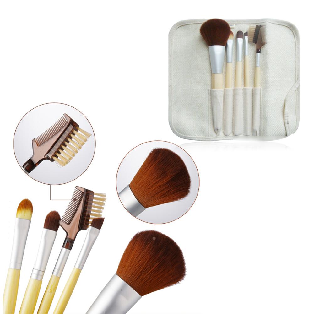 Professional high quality Makeup 5pcs Brushes Set Powder Foundation Eyeshadow Eyeliner Lip Brush Tool natural bamboo