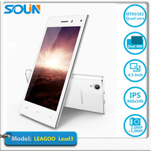 In Stock Original Leagoo Lead 3  4.5″ IPS QHD MTK6582 Quad Core Android 4.4.2 3G Cell Phone 5MP CAM 512MB 4GB WCDMA