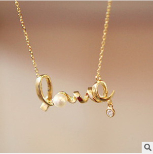 Korean fashion jewelry personalized gift retro trend wild love Necklace woman Free Shipping