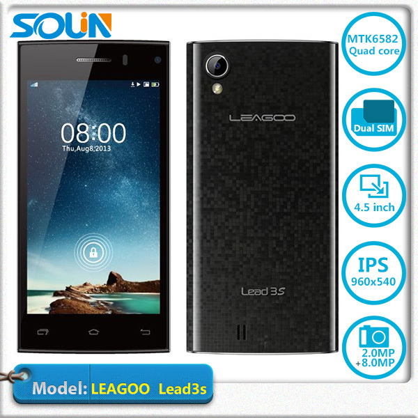 Original Leagoo Lead 3s MTK6582 Quad Core Mobile Phone Android 4 4 4 5 IPS Screen