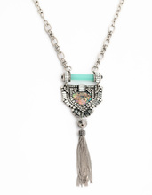 High Quality Rhinestone Necklace New Brand Joyeria Jewelry Silver Color Zinc Alloy Tassel Long Necklace