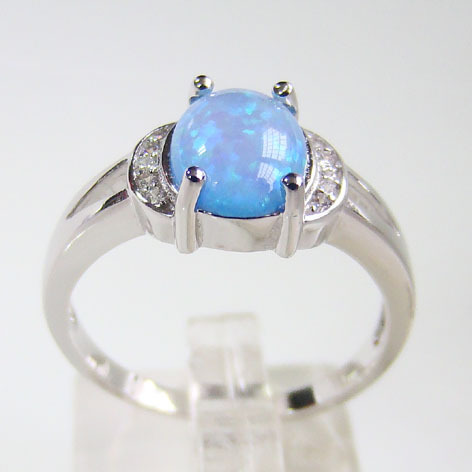 -Opal-Wedding-Opal-Rings-For-Women-100-Sterling-Silver-Synthetic-Opal ...