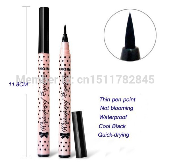 12Pcs Lot Hot selling Black eye liner Cosmetics Makeup Not Dizzy Waterproof Liquid Eyeliner Pencil