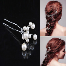 6Pcs Wedding Bridal bridesmaid Pearl Flower Headpiece Hair Pin Hairpin 